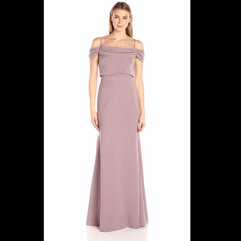 Jenny Yoo Sabine Off The Shoulder Gown Dress Fig